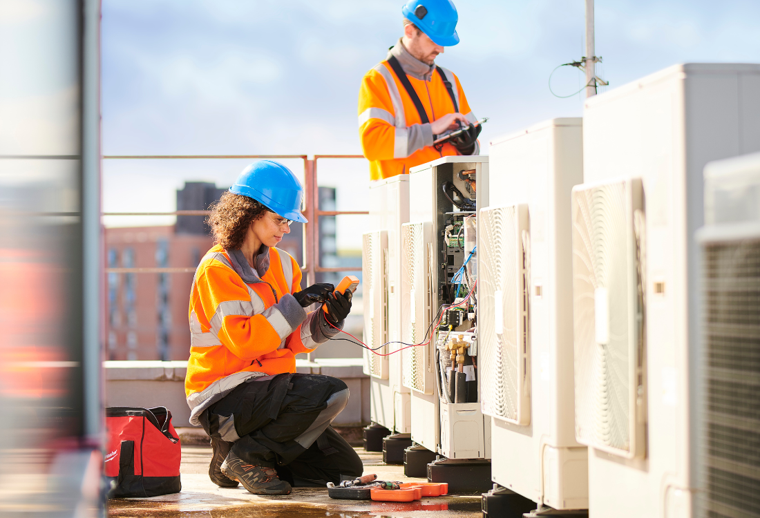 Female lectrican undergoing training to become a gold card registered electrican.